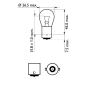 Preview: PHILIPS Blinkleuchte P21W I BA15s - 12V 21W - faster illumination Vision Plus