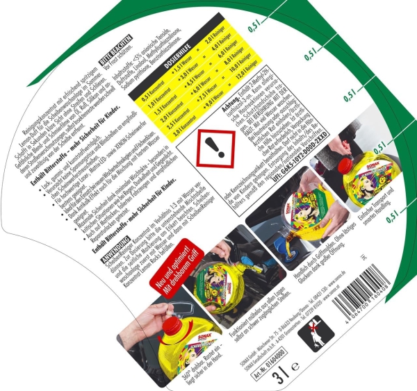 SONAX Scheibenreiniger "Lemon Rocks" - 3 Liter, Konzentrat