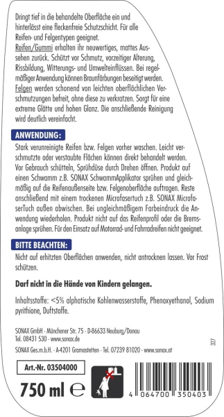 SONAX Xtreme Ceramic Reifen + Felgen Detailer