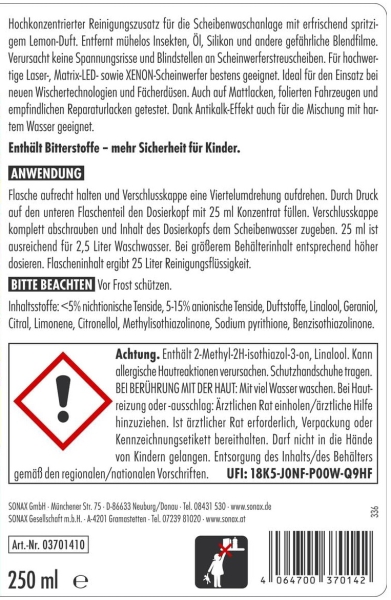 SONAX Klarsicht 1:100 Konzentrat "Lemon Rocks"